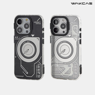Space Electroplated Mechanical Silver Apple iPhone Case – Trendy Magnetic Protective Cover with Original Design