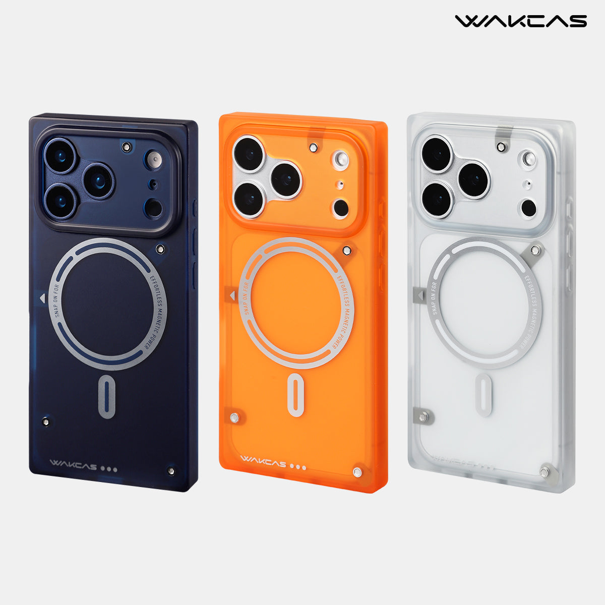 WAKCAS Matte Semi-Transparent Magnetic Square Case for iPhone 17 Serie WAKCAS Matte Semi-Transparent Magnetic Square Case for iPhone 17 Serie