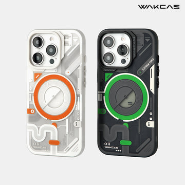 Wakcas Color-block Mechanical iPhone Case - Trendy Matte Magnetic Original Design Couple Edition