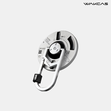 WAKCAS Matte Silver 360° Rotation Tech-Core Metal MagSafe Stand | with Spring Clip