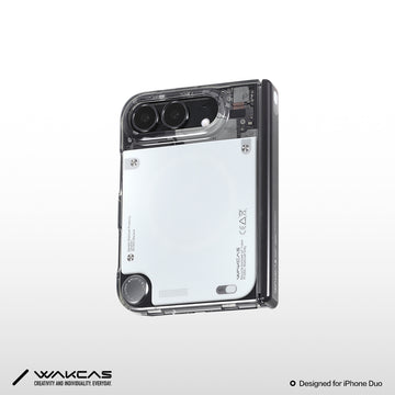 WAKCAS Gloss Black See-Through MagSafe Case for iPhone Duo