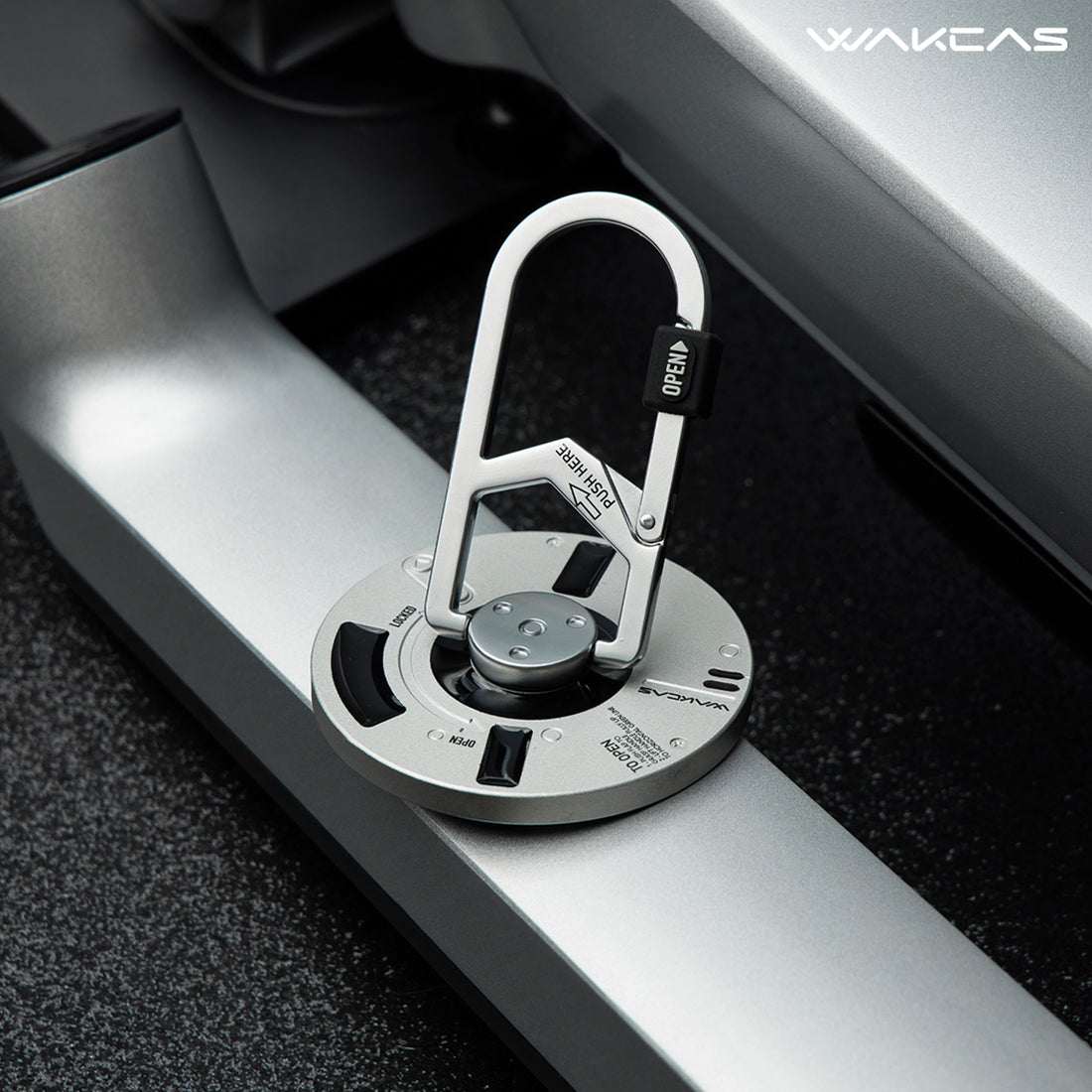 WAKCAS Matte Silver 360° Rotation Tech-Core Metal Magnetic Stand | with Spring Clip