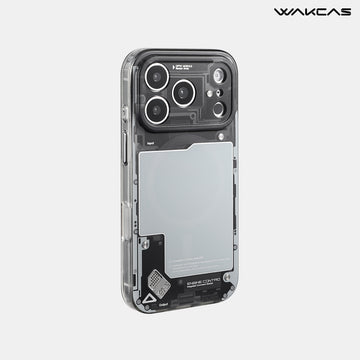 WAKCAS Black See-Through Matte MagSafe iPhone Case