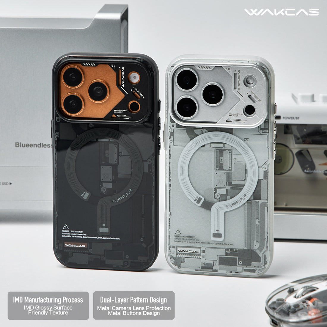 Frosted Circuit Design Magnetic Apple iPhone Case – Trendy Mechanical Style