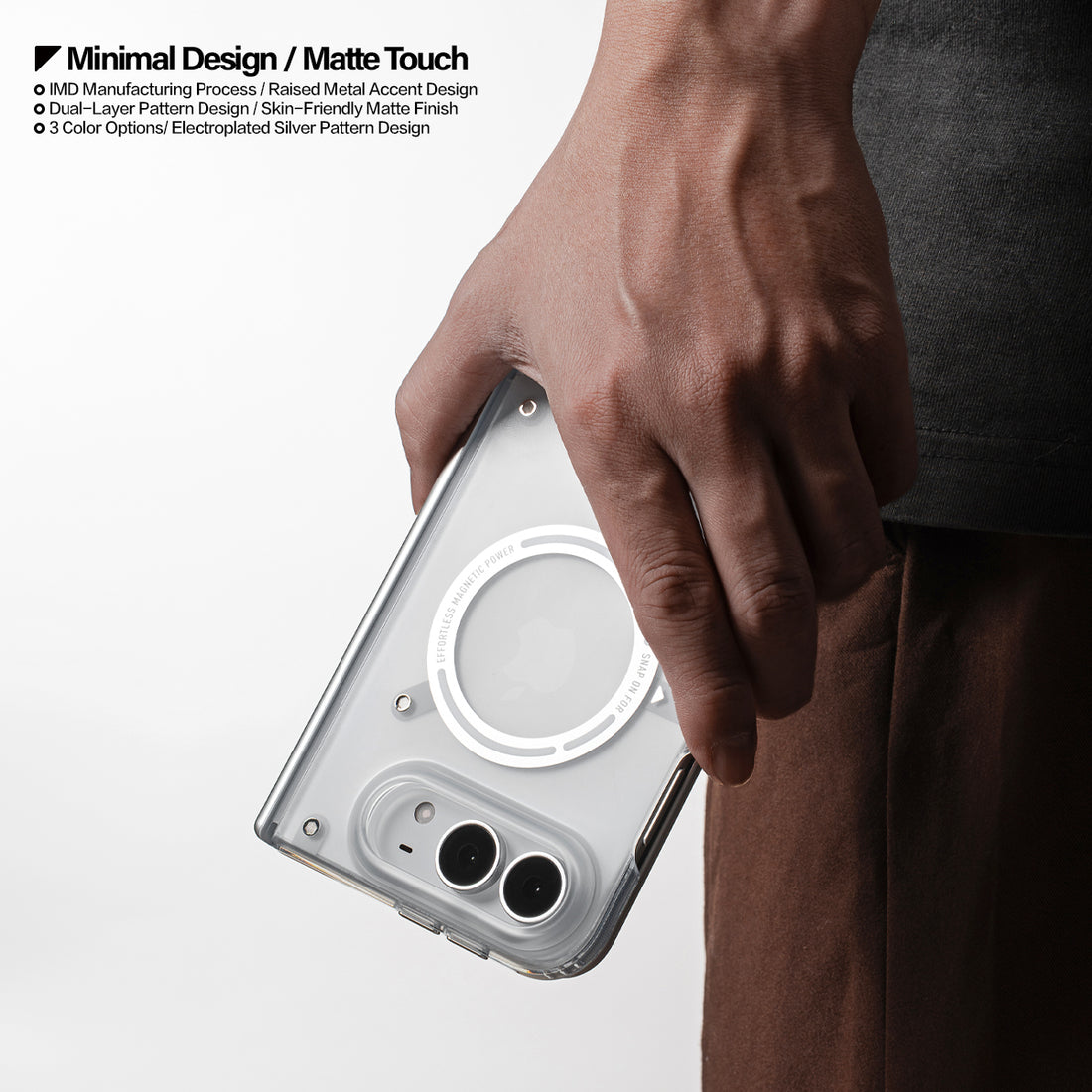 WAKCAS Matte Semi-Transparent Magnetic Case for iPhone Duo