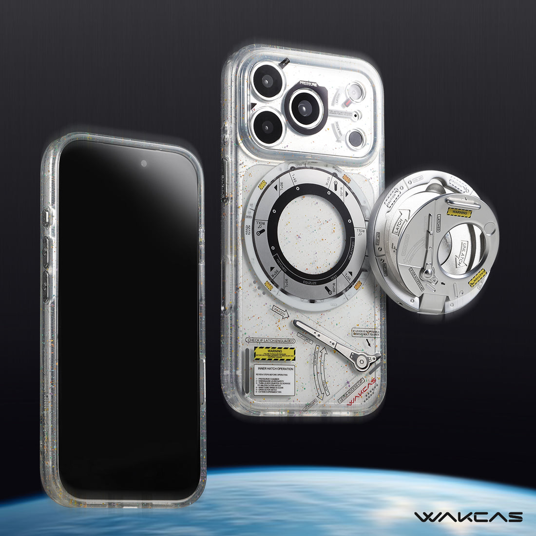 WAKCAS Space Capsule Clear MagSafe Magnetic iPhone 18 Pro/ 18 Pro Max Case