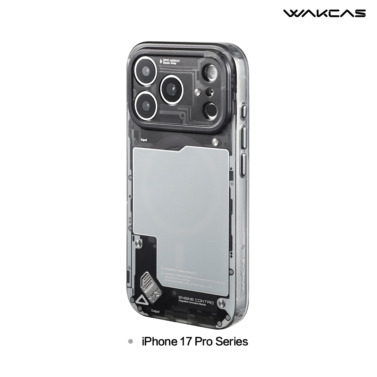 WAKCAS Black See-Through Matte MagSafe iPhone Case