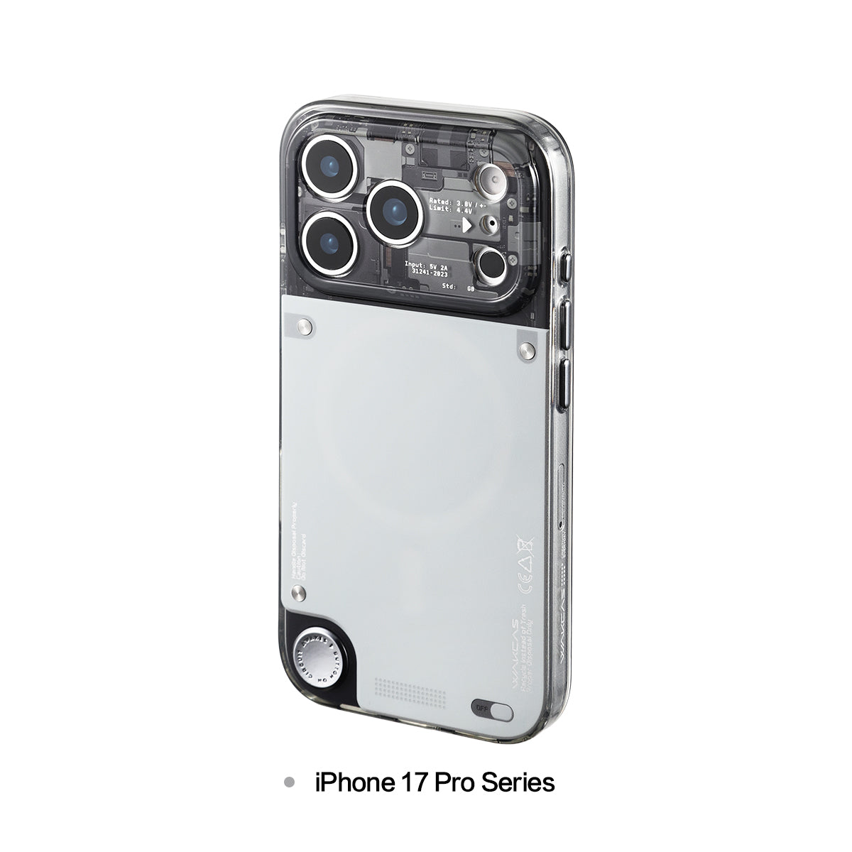 WAKCAS Gloss Black See-Through MagSafe iPhone Case