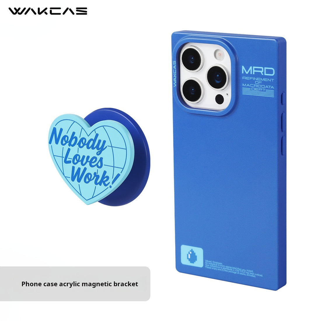WAKCAS Matte Blue Square iPhone Case – Slim Protective Cover with Unique Edgy Design