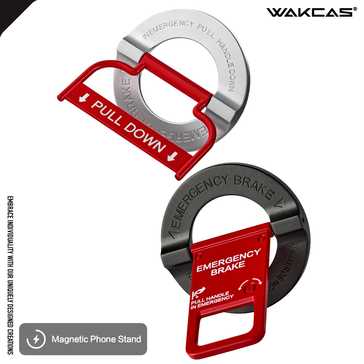 Emergency Handle Magnetic Phone Stand – Original Trendy Rotating Magnetic Stand with Unique Metal Design