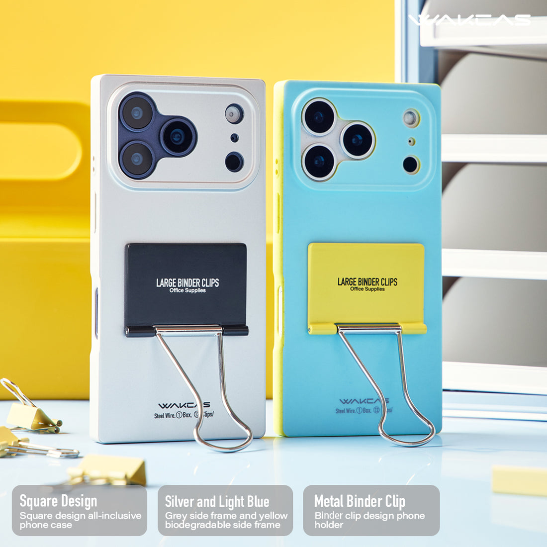 WAKCAS File Folder iPhone Case with Rotating Kickstand