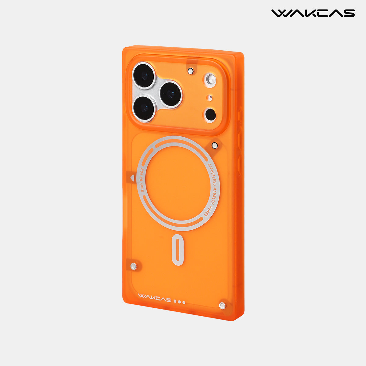 WAKCAS Matte Semi-Transparent Magnetic Square Case for iPhone 17 Serie