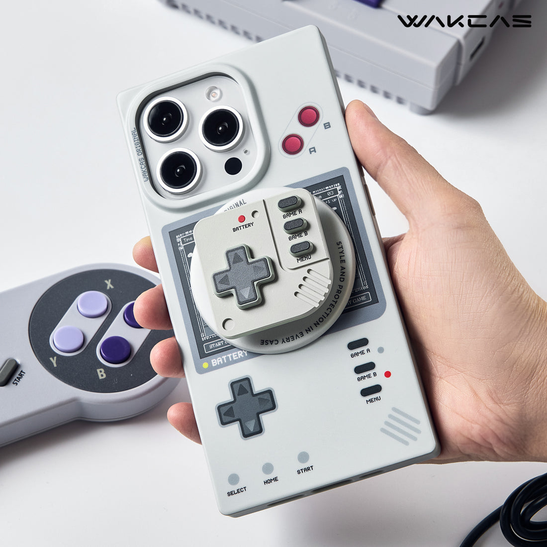 Wakcas 3D Magnetic Phone Stand – Retro Game Console Style, Original & Trendy Design