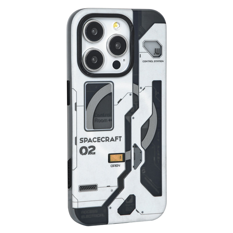 Spaceship Capsule Phone Case, Magnetic, Trendy Mechanical Design, Unique Style